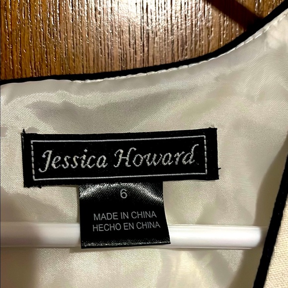 Jessica Howard Black, Cream, and Pink Midi Dress - Picture 2 of 3